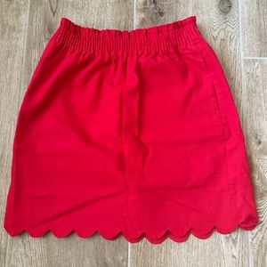 00 Red linen JCREW mini skirt